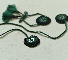 Handmade Rakhi | Bottle Green Bhai-Bhabhi Rakhi Set