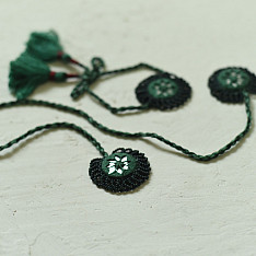 Handmade Rakhi | Bottle Green Bhai-Bhabhi Rakhi Set