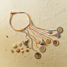 Jewel Vine | Banjara Embroidered Necklace (Yellow, Pink & Grey )