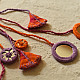 New Design Banjara Embroidered Necklace Orange  & Purple