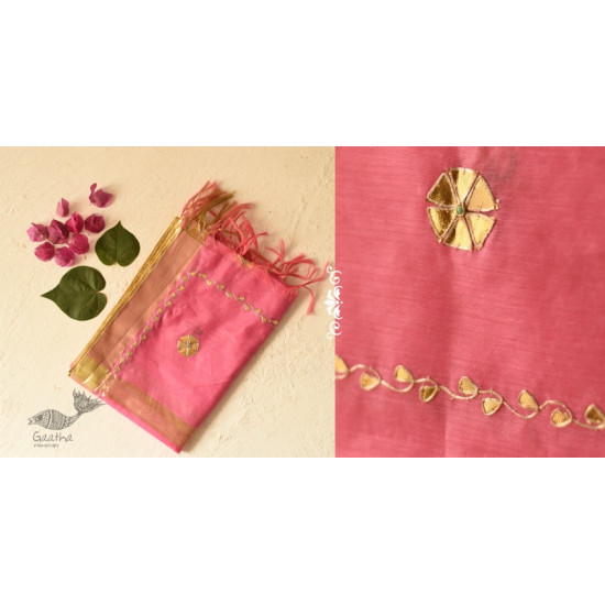 shop Chanderi Dupatta With Gota Work