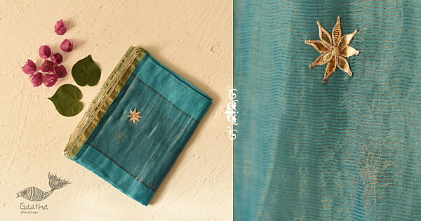 Gota Patti Work ~ Chanderi firozi Dupatta| Indian craft store 