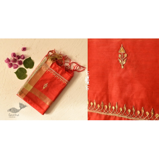 shop Gota Patti Work ~ Chanderi red Dupatta