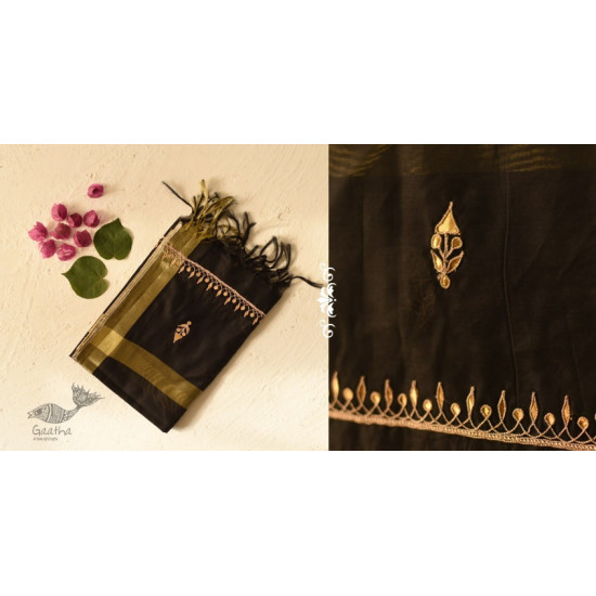 shop Gota Patti Work ~ Chanderi black Dupatta