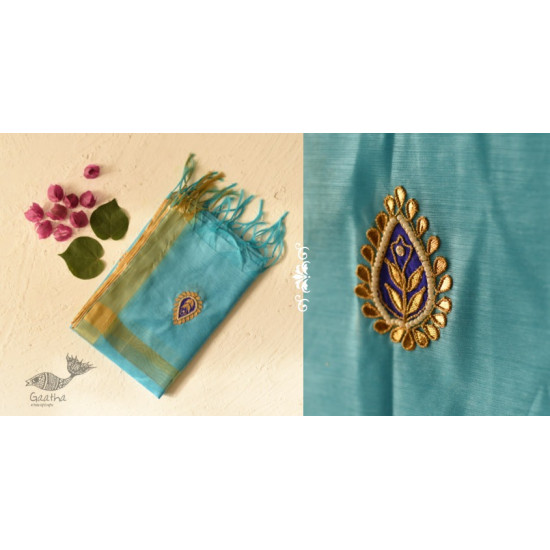 shop Gota Patti Work ~ Chanderi Turq Dupatta