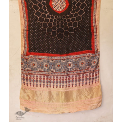 Flavors of fusion | Modal Silk Ajrakh Bandhani Dupatta ❀ 12