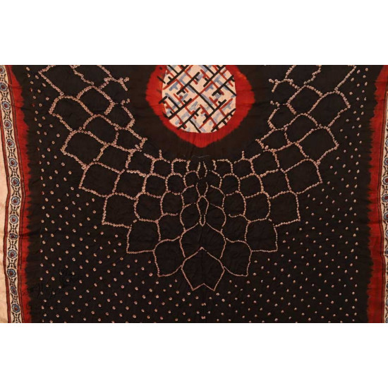 Flavors of fusion | Modal Silk Ajrakh Bandhani Dupatta ❀ 12