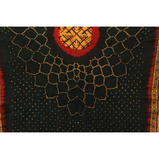 Flavors of fusion | Modal Silk Ajrakh Bandhani Dupatta ❀ 15