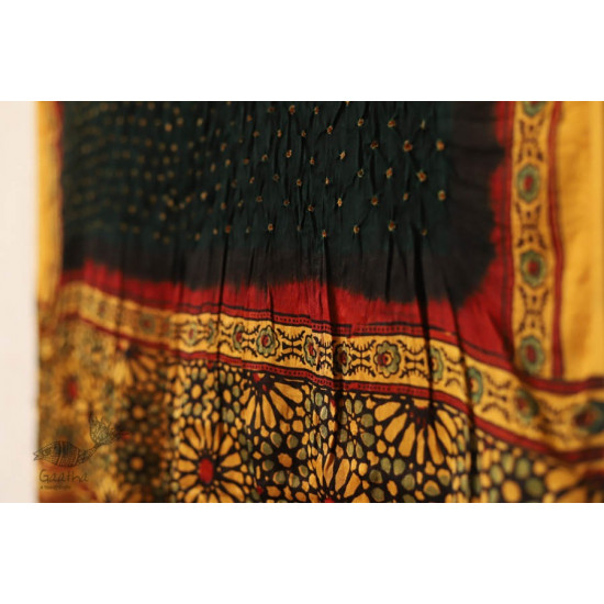 Flavors of fusion | Modal Silk Ajrakh Bandhani Dupatta ❀ 15