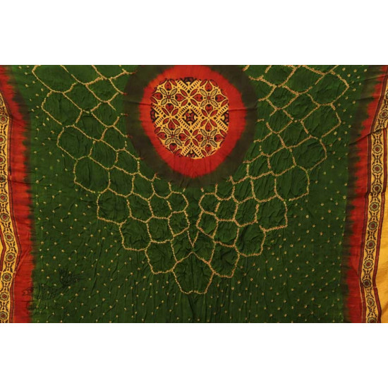 Flavors of fusion | Modal Silk Ajrakh Bandhani Dupatta ❀ 18