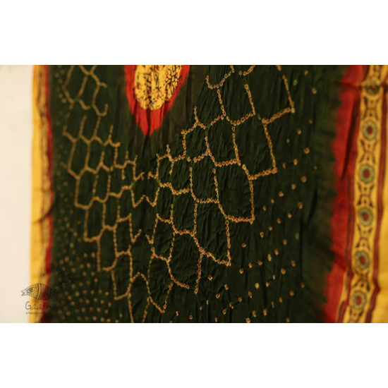 Flavors of fusion | Modal Silk Ajrakh Bandhani Dupatta ❀ 28