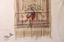 Madhubani ❁ Tussar Silk Hand Painted Dupatta ❁ 2