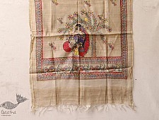 Madhubani ❁ Tussar Silk Hand Painted Dupatta ❁ 2