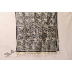 Madhubani ❁ Tussar Silk Hand Painted Dupatta ❁ 4