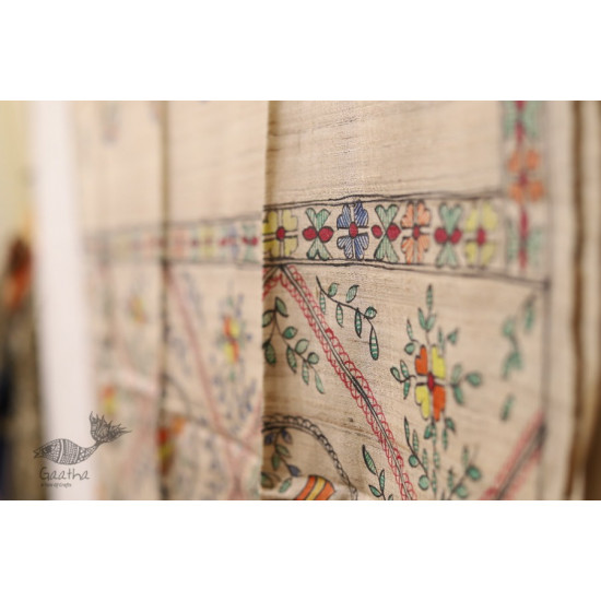 Madhubani ❁ Tussar Silk Hand Painted Dupatta ❁ 10