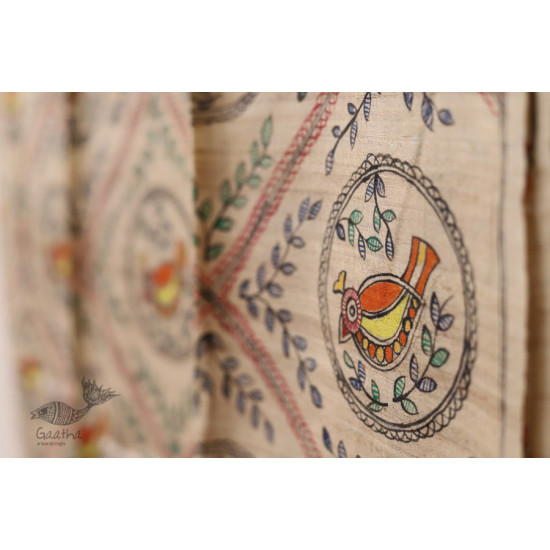 Madhubani ❁ Tussar Silk Hand Painted Dupatta ❁ 10