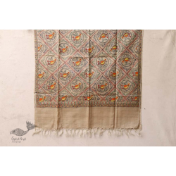 Madhubani ❁ Tussar Silk Hand Painted Dupatta ❁ 13