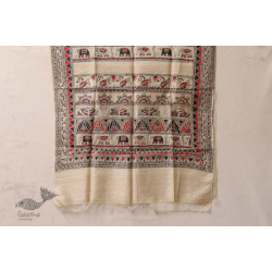 Madhubani ❁ Tussar Silk Hand Painted Dupatta ❁ 15