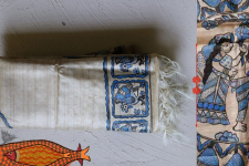 Madhubani ❁ Tussar Silk Hand Painted Dupatta ❁ 11