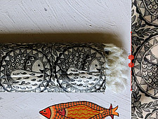 Madhubani ❁ Tussar Silk Hand Painted Dupatta ❁ 4