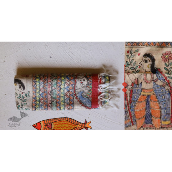 Madhubanu ❁ Tussar Silk Hand Painted Dupatta ❁ 3