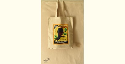 Carnival on Canvas | Painted Canvas Hand Bag - Matchbox Label
