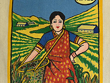 Carnival on Canvas | Canvas Hand Painted Bag ~ Tea Girl