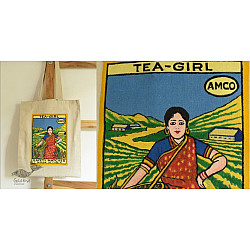 Carnival on Canvas | Canvas Hand Painted Bag ~ Tea Girl