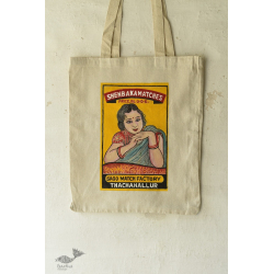 Carnival on Canvas | Matchbox Label Painted on Canvas Tote / Bag