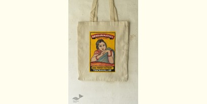 Carnival on Canvas | Matchbox Label Painted on Canvas Tote / Bag