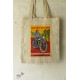 Hand Painted Canvas Bag  Lady & Bike