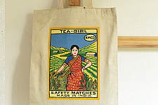 Carnival on Canvas | Canvas Hand Painted Bag ~ Tea Girl