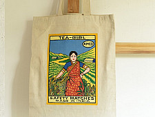 Carnival on Canvas | Canvas Hand Painted Bag ~ Tea Girl