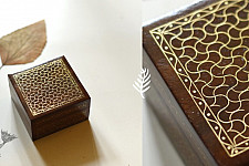 Tarkashi | Wooden Brass Inlay Box ( 3"x3"x2" )