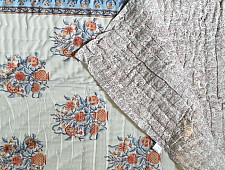 Thaat Baat | Sanganeri Block printed Razai / Quilt - Single Bed (90" x 60")