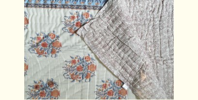 Thaat Baat | Sanganeri Block Printed Razai / Quilt - Double Bed (90" x 108")