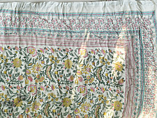 Thaat Baat | Sanganeri Jaipuri Reversible Razai / Quilt - Double Bed - Off White