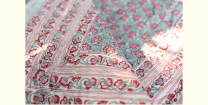 Thaat Baat | Sanganeri Jaipuri Razai Double Bed - Light Weight Quilt - Pink Flowers