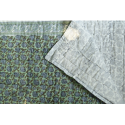 Thaat Baat | Sanganeri Jaipuri Razai - Light Weight Quilt (Double Bed) - Green Flower