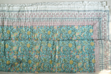 Thaat Baat | Sanganeri Jaipuri Razai - Light Weight Quilt (Double Bed) - Sea Blue Color