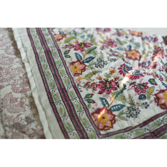 shop Sanganeri Jaipuri Razai Double Bed - Light Weight Quilt