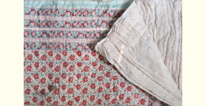 Thaat Baat | Jaipuri Light Weight Razai / Quilt - Sanganeri Block Printed for Double Bed - Pink Flowers
