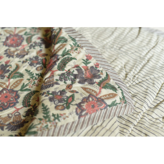 shop Pure Cotton Sanganeri Jaipuri Razai/Quilt (Single Bed)