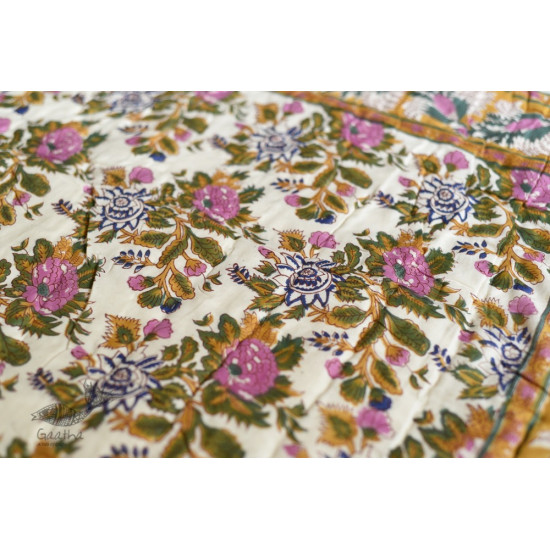 shop Jaipuri Razai / Quilt - Sanganeri Block Printed Single Bed