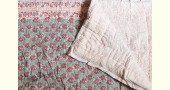 shop Jaipuri Razai / Quilt - Sanganeri Block Printed Single Bed Reversible