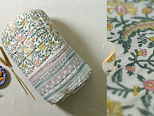 Thaat Baat | Sanganeri Jaipuri Reversible Razai / Quilt - Double Bed - Off White