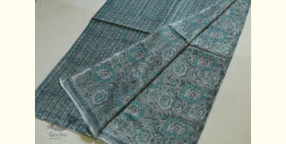 Kumudini . कुमुदिनी | Kota Cotton Saree with Sanganeri Hand Block Patterns  - Light Blue Color
