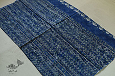 Kumudini . कुमुदिनी | Sanganeri Block Print - Kota Cotton Saree - Blue