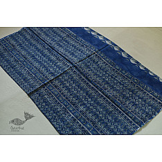 Kumudini . कुमुदिनी | Sanganeri Block Print - Kota Cotton Saree - Blue