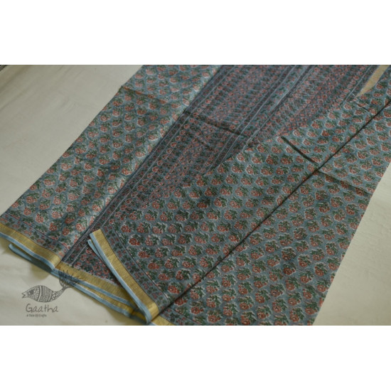 shop Kota Cotton Saree - Sanganeri Block Printed